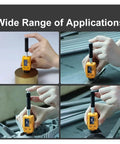 Heavy Duty Portable Digital Hardness Tester For Steel And Cast Iron Featuring Dead Nuts Accurate Leeb Gauge Readings in use.