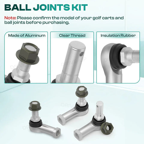 Club Car Golf Cart Tie Rod Kit With Ball Joints And Rack Pinion Drag Link For DS Carryall Turf Villager 2009 Up