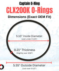 Replacement Viton O Ring For Hayward Pool Chlorinator Lids CL200 CL220 CL220BR CLX200K 2 Pack Chlorine Resistant FKM Seal For Durable Chem Feeder Lid. black O-ring, 5.10 in ID, 0.21 in thick