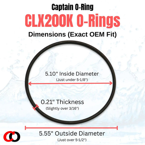 Replacement Viton O Ring For Hayward Pool Chlorinator Lids CL200 CL220 CL220BR CLX200K 2 Pack Chlorine Resistant FKM Seal For Durable Chem Feeder Lid. black O-ring, 5.10 in ID, 0.21 in thick