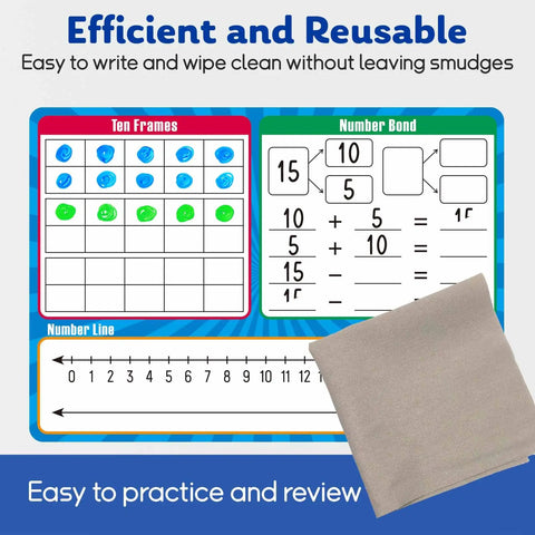 Dry Erase Number Line Boards Pack 10 Double Sided 9 By 12 Inch Number Charts Math Manipulatives For Kid Friendly Classroom
