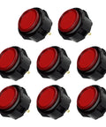 Gravity KS 30mm Mechanical Pushbuttons with Silent Linear Shafts, Snap In Mount pack of 8 showcasing red top design