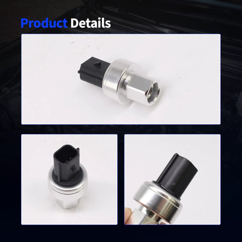 AC Pressure Sensor Switch For Lincoln MKT MKX MKC Aviator Continental Mark LT And Ford Edge Escape Mustang F650 Fiesta Bronco Explorer Fusion Maverick Plug And Play Replacement Sensor in close-up view