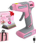 Cordless Dual-Temp Hot Glue Gun Kit With 7.2V Rechargeable Battery, Type-C Charge, 2600mAh, includes 50 glue sticks and a storage bag
