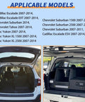 Image showing applicable models for Premium Heavy Duty Liftgate Struts For 2007 To 2014 Chevy Tahoe Yukon Suburban Escalade.