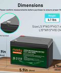 Dimensions and specifications of 12V 15Ah LiFePO4 Battery With 3000 Plus Deep Cycles For Small UPS