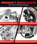 Professional Grade AC Compressor With Clutch Built Tough For Relentless Heat Plug And Play Cool Your Whip Fast Zero Drama Swap For Honda Civic 2.4L 2012 2013 2014 360° view of compressor highlights, material, and design details.