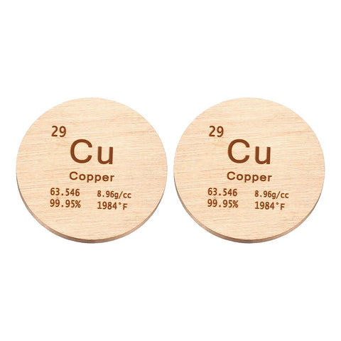 Two Pack Copper Discs One Inch Cu High Density Pure Copper Discs 0.9995 Purity With 8.96 G Per CC Density For Science Labs