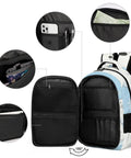 Interior view of Snowflake Cub Printed Unisex Backpack With Large Capacity For School Work Or Travel, showing pockets and compartments