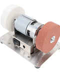 Powerful Mini Electric Bench Grinder With Adjustable Seven-Speed Controls And Cw Ccw Rotation for metal wood polishing and buffing tasks.