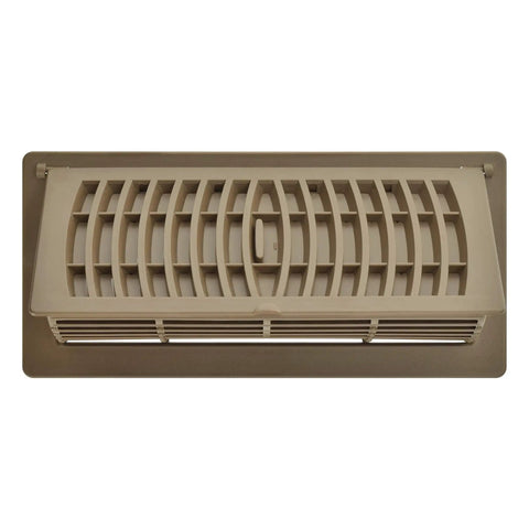 Top view of Pop Up Floor Register 4x10 Inch Tan Heavy Duty Plastic Vent With Air Deflector Rust Proof And Scratch Resistant