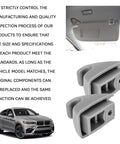 Sun Visor Clip Replacement Set For Cars Anti Vibration Retainer Clips OEM 95994975 95994976 with gray finish and car interior.