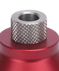 Close-up of the Slick Aluminum Alloy Vertical Hole Punch Locator And Straight Angle Drilling Jig bushings and textured handle.