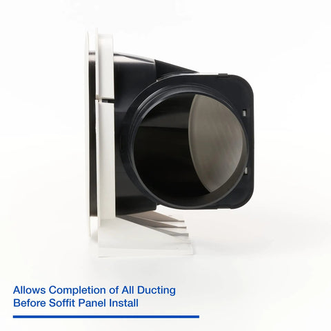 Efficient Soffit Vent For Exhaust Fans Up To 110 CFM With 4 Inch Ducting HVI Certified No Fuss Pre Soffit Install Kit