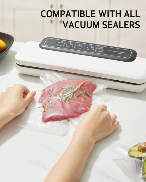 11 Inch By 150 Foot Vacuum Sealer Roll With Cutter For Food Storage BPA Free Heavy Duty, sealing meat in kitchen