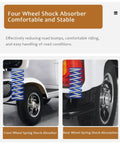 Kickin Up Dust 4 Wheel Electric Golf Cart Sweet Comfort Mobility Scooter featuring front and rear shock absorbers for stability.