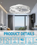 Low Profile Ceiling Fan With Light And Remote Dimmable LED 3 Color Temperature Options in modern living room