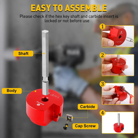 PVC Pipe Reamer With 1-1/2 Inch Aluminum Head, Heavy Duty Pro Grade Fitting Saver And Socket Saver With 0.315 Hex Shaft assembly instructions