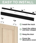 Installation guide for 5Ft Barn Door Hardware Kit With Low Clearance Aluminum Box Rail Track For Interior Single Wooden Door Black Finish