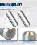 Two stainless steel bellhousing alignment dowel pins (front view), extended length for Chevy LS engines to transmission.