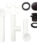 Heavy Duty 14 Inch Bathtub Waste And Overflow Assembly With Kick Style Drain Plug And Two Hole Faceplate Oil Rubbed Bronze 12 Pack parts including pipes and fittings