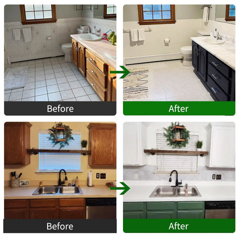 Odorless Tub and Tile Refinishing Kit With White Epoxy Paint for bathroom and kitchen surfaces before and after renovation