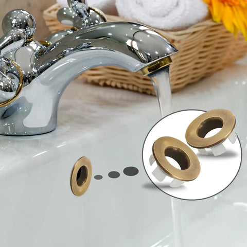 Top Shelf Bronze Brass Sink Overflow Trim Rings, Three Pack Fits Standard Tub And Sink Drains, Hella Durable Metal Cover, Straight Up Easy Install Vanity Hardware