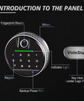 Fingerprint Safe Box For Home And Office With Fast Biometric Access And PIN Code Backup, showing control panel details.
