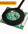Heavy Duty Soldering Helping Hands with Magnifying Glass and LED Light on PCB