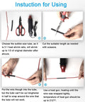 Instructional guide for 300 Piece Heat Shrink Tubing Kit With 3 To 1 Shrink Ratio, Adhesive Lined Marine Grade Shrink Wrap In Black And Red.