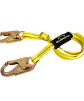 Adjustable Non-Shock Absorbing Lanyard 4 To 6 Feet Yellow For Fall Protection And Work At Heights, 1 Inch Polyester Webbing
