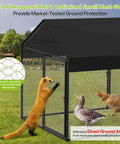 Heavy Duty Predator Proof Metal Chicken Run With Cover And Swing 118 Inch Long By 40 Inch Wide Protective Enclosure with Animals