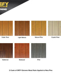 2 coats of Heavy Duty Wood Stain And Sealer In One For Decks, 5 Gallon Semi Transparent Waterproof Coating In Light Walnut on new pine samples.