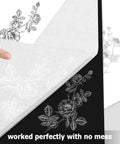 White Carbon Transfer Paper Set For Wood Burning And Art Projects, 30 Sheets, A4 Size 8.27 By 11.81 Inches, showing a traced floral design