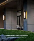 Modern Large Outdoor Sconce Lights 20 Inch High Matte Black Exterior Wall Light Waterproof Outdoor Lighting for house entryway at dusk