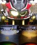 Two-Lead LED Light Wiring Harness With ON-OFF-ON Handlebar Switch For 22mm Handlebar Diameter Bikes And ATVs on motorcycle with lights on