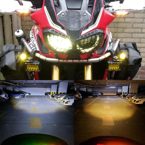 Two-Lead LED Light Wiring Harness With ON-OFF-ON Handlebar Switch For 22mm Handlebar Diameter Bikes And ATVs on motorcycle with lights on
