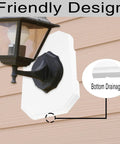 White 2 Pack Vinyl Siding Mounting Brackets With Built In Electrical Box For Outdoor Lighting Easy Snap On Setup Works Like A Dream For Half Inch Lap Siding, installed near a black outdoor light fixture.