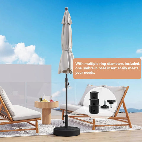 Heavy Duty Patio Umbrella Base Holder Tube Replacement Kit Durable All Weather Outdoor Table Umbrella Pole Mount Bracket For Garden Backyard Balcony Poolside Compatible With Concrete Wood Metal Bases