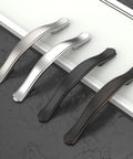 10 Pack 3 Inch Brushed Satin Nickel Cabinet Handles Set For Kitchen Cupboards And Drawers displayed on counter