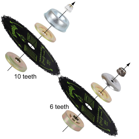 Heavy Duty 9 Inch Brush Cutter Blade Kit With 20 Teeth Metal Blades For Weed Eater Trimmer With 1 Inch Arbor Adapter For Stihl Dual Pack