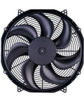 30102082 Spal 16 Inch High Performance Puller Fan With Paddle Blade for Engine Cooling System, black axial design, top view.