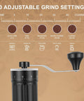 Manual Coffee Grinder With 40 Adjustable Settings Portable Conical Burr Grinder for Espresso with grind settings display