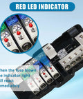 Beefy Fused Power Distribution Block For Car Audio, 4 Way MIDI Mini ANL Ready, Dual Input And Ground Poles, Individual Fuses On Positive Branches, Heavy Duty Hub For Safe Clean Power Delivery with red LED indicator