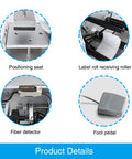Rock Solid Semi Automatic Plane Labeling Machine With Adjustable Applicator For Flat Bottles features positioning seat and foot pedal.