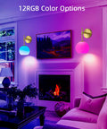 Battery Operated Wall Sconces Set Of Two Rechargeable Gold Milk Glass Wireless Lighting glowing in a cozy living room with warm colors.