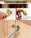 Installation of 8 Pack 8mm Hidden Brass Barrel Hinges With 180 Degree Concealed Action, Drill Bit Included, Gold Finish