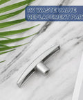 Two Pack RV Waste Valve Handle Replacement For 1/2 Inch, 1-1/2 Inch, 2 Inch And 3 Inch Gate Valves, aluminum handle on marble table.