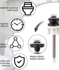 Universal Toilet Seat Hinge Bolts Kit Heavy Duty Stainless Steel With Waterproof Rubber Washers Gaskets Extra Long Nuts