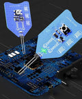 Coil Tester For PCB Inductor With LED Indicator Fault Detection One Button Operation Easy Coil Testing For Motherboard And Other Boards Use This Handy Tester For Fast Diagnostics, showing LED indicator on motherboard